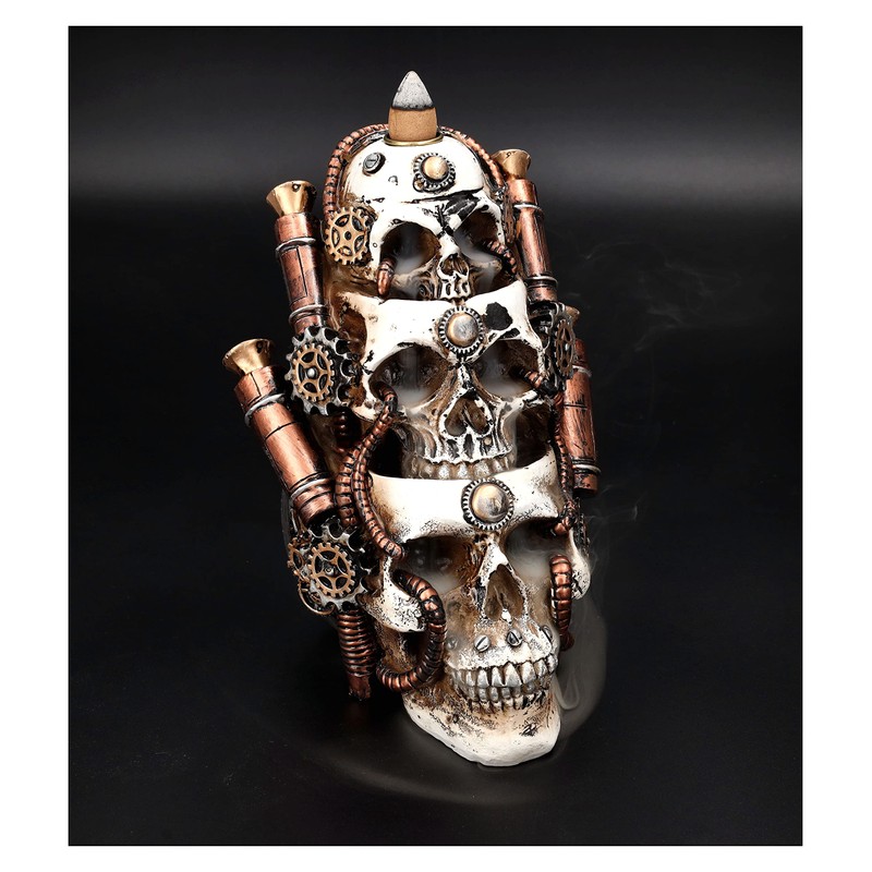 Backflow Incense Burner Skulls Steampunk Backflow Waterfall Incense Holder