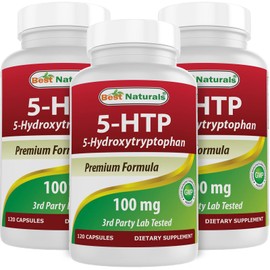 Best Naturals 5-HTP 100 mg 120 Capsules (Pack of 3)