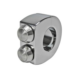 Custom 2-Button Chrome Billet Aluminum Handlebar Switches Clamp for 1" Bars - Internally Wire Horn and Starter Switches - Can Also be Used with High/Low Beams - Custom Chopper Bobber HD