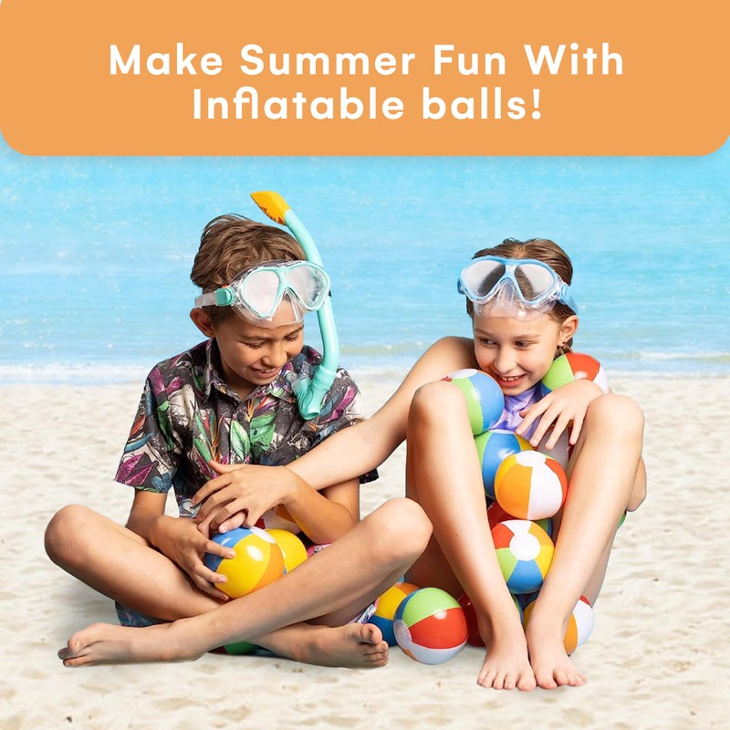 Top Race Mini Beach Balls Bulk Pack - 6 Inch