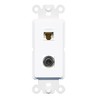 RiteAV - Cat6 3.5mm Port Wall Plate Decorative (Rocker) White