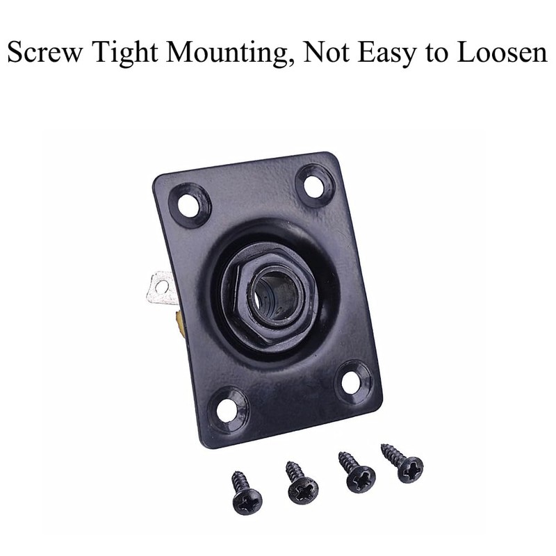Rectangular Jack Plate for Electric Guitar Bass Black Output Socket