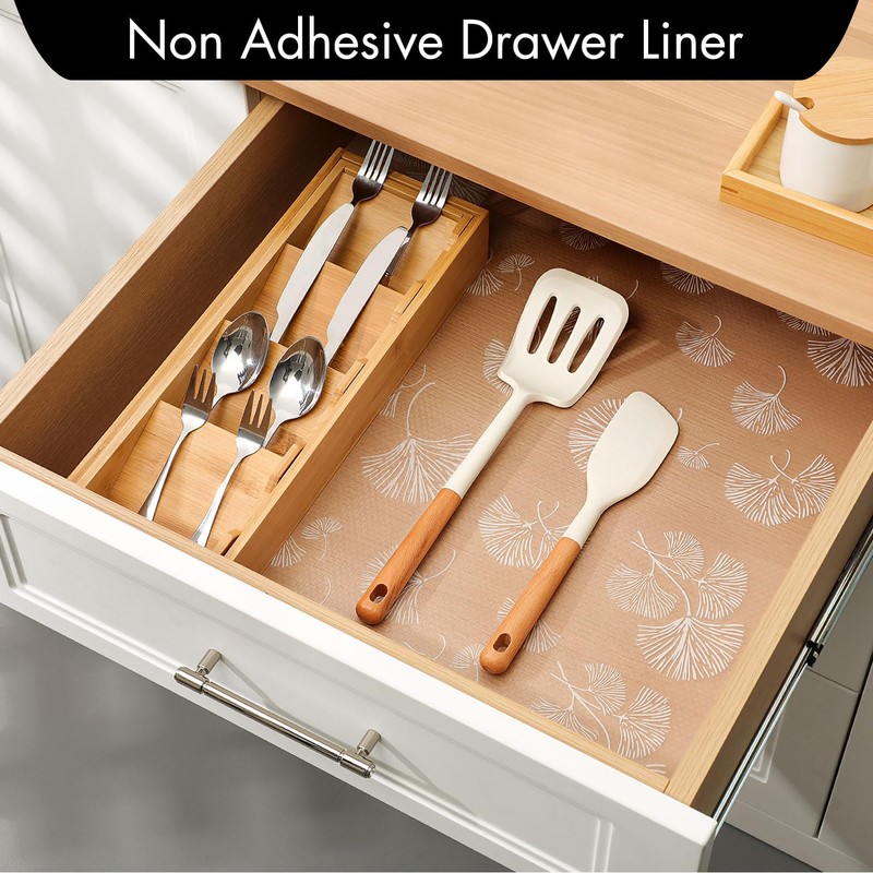 Cooyes Shelf Liner, Non Adhesive Drawer and Cabinet Liner, EVA