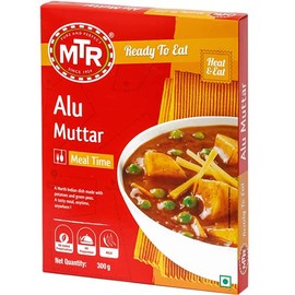 MTR Ready to Eat Just Heat and Eat | No Preparation | No additives | Gluten Free | Pack of 5 | Alu Matar 300gm