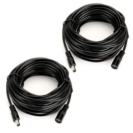 Tnuocke 2PCS 33FT(10m) 12V DC Extension Cable,5.5mm x 2.1mm DC Power Adapter Extension Cord Black for Printers/CCTV Security Camera/Routers