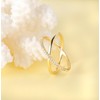TIGRADE 14 K Gold Plated Stacking Ring X Shaped Criss