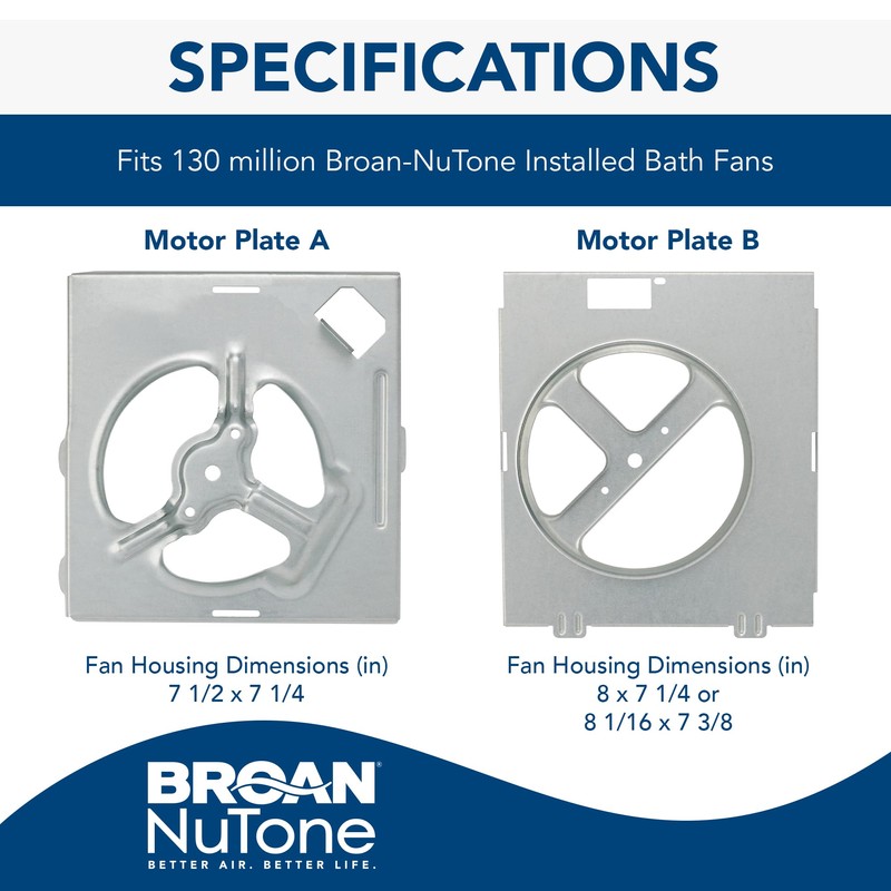 Broan-NuTone RE70BN 70 CFM Bathroom Exhaust Fan Replacement Motor Kit,