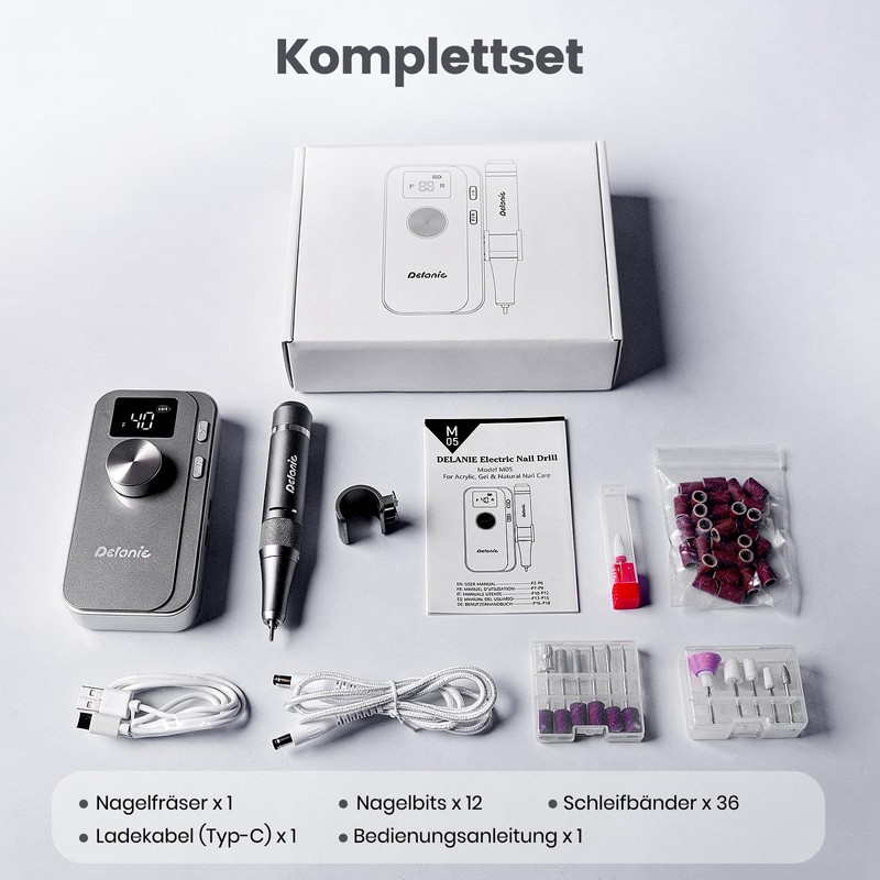 Delanie Electric Nail Cutter 40000 RPM for Gel Nails Acrylic