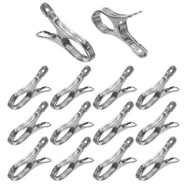 M METERXITY 18-Pack Greenhouse Clamps, Stainless Steel Greenhouse Film Clamps Shading Net Rod Clip Max Dia 3.54 Inch for Garden Net/Row Cover/Greenhouse Plastic Sheeting [Silver]