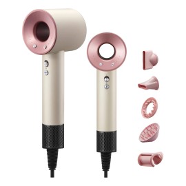 Secadora De Cabello Alta Velocidad Profesional Iónico 6 En 1 Rosa