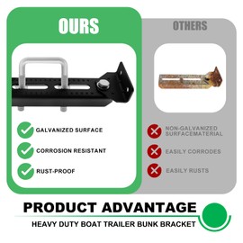 Andorm 8" Boat Trailer Bunk Brackets Kit Heavy Duty, Galvanized Swivel Top Bunk Bracket Kit for Boat Trailer Crossmember 1.5x3, 2x3, 3x3 Black 4 Pack