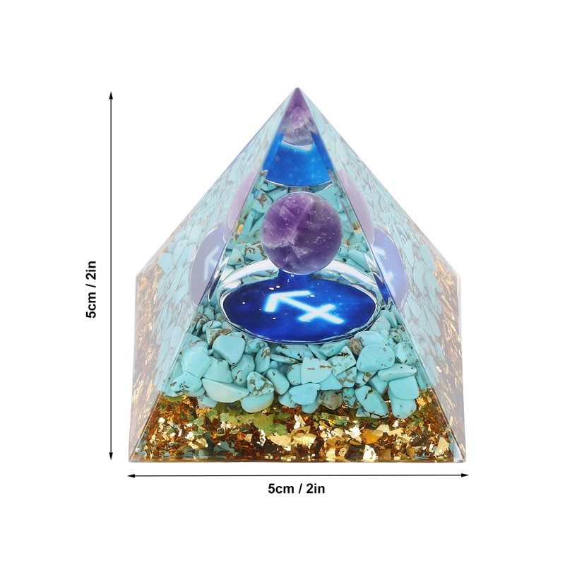 Constellation Pyramid Stone for Positive Energy Reduce Stress Chakra Resin