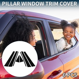 TUCKBOLD Door Pillar Window Trim for Honda Odyssey 2005-2008 Front Rear Left Right Anti Scratch Sticker Pillar Posts Door Outer Exterior Cover Black 8 Pcs