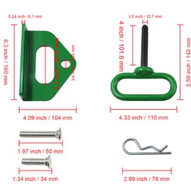 Universal Zero Turn Mower Trailer Tow Hitch Kit 3/4" Hitch Pin Hole Green