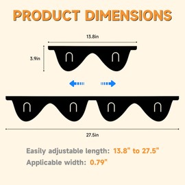 Stove Gap Covers Stainless Steel,2-Pack Stove Gap Filler, Easily Adjustable Length, Length 13.8"to 27.5", Width 0.79", Suitable for Kitchen, Easy to Clean, Heat Resistant, Convenient Storage (BLack)