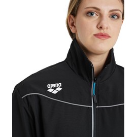 ARENA Unisex Team Sports Panel Front Full Zip Lightweight Athletic Active Workout Warmup Jacket for Men Women,BLACK
