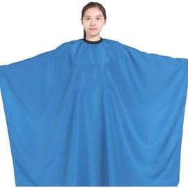 HOMSFOU Capa de Peluquería Azul de Tela para Barbería Profesional Adulta Ligera, Mantiene la Ropa Seca y Limpia, Acabado Fashion Design Color Aleatorio