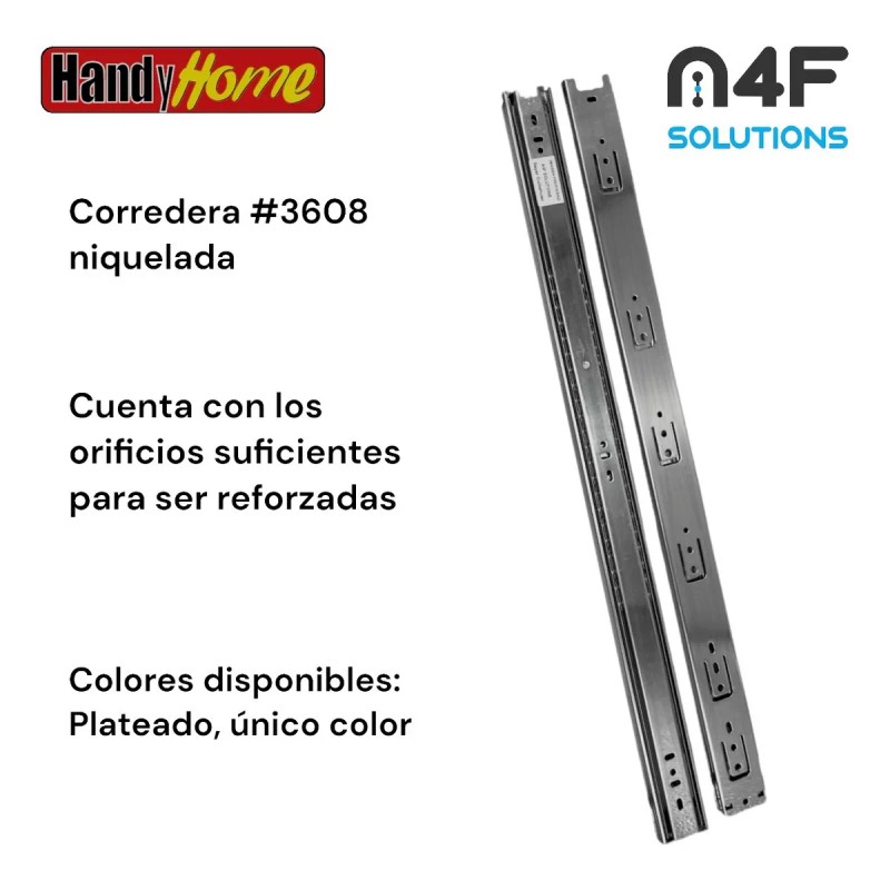 Handyhome Corredera Cajón Handy Home 60cm X 4.5cm 1paquete 2pz