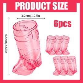 Molygar 6Pcs Mini Cute Cowboy Boot Shot Glasses, 1oz Plastic Shot Glasses for Party, Western Theme Party Decor