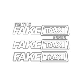 3 Models of Different Fake Taxi Stickers for Car JDM Tuning OEM Sticker Bomb Vinyl Die Cut with 5 Colours to Choose From (White)