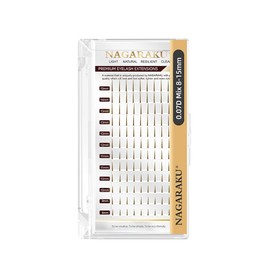 NAGARAKU Brown Spike Eyelash Extensions Wispy Lash 0.07 mm D Curl 8-15 mm Mixing Tray Pre-Made Compartments Individual Ellipse Supplies Spikes Fans