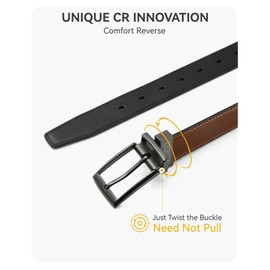 CHAOREN Reversible Boys Belt, 1 1/4" Boys Leather Belt for kids - One Belt, Two Styles for Dress and Casual Wear