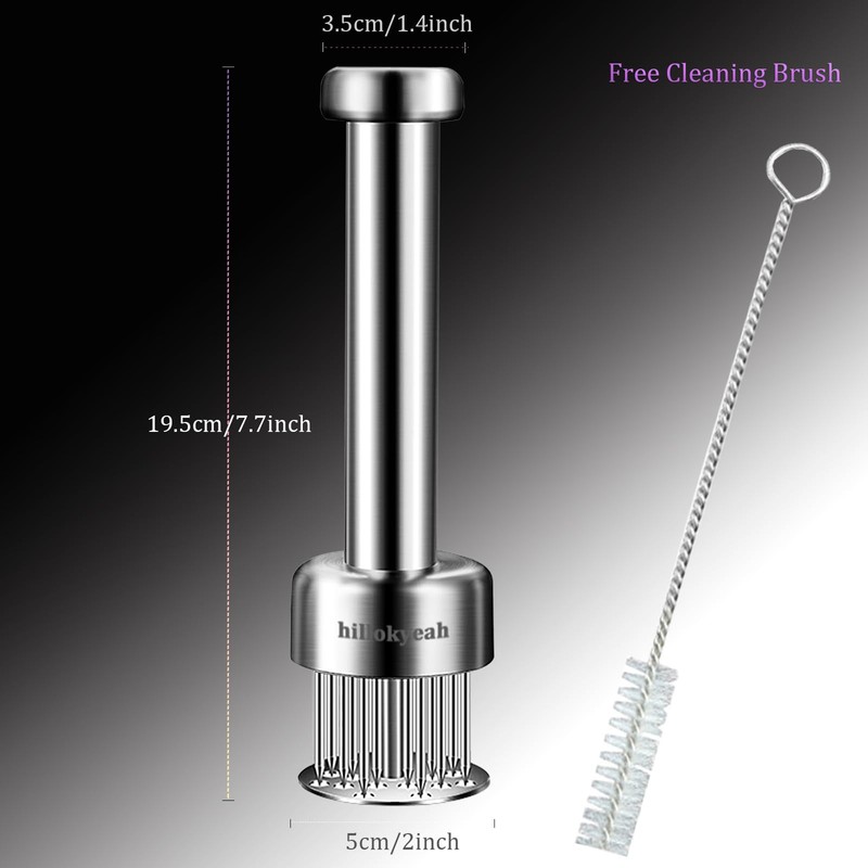 Stainless Steel Meat Tenderizer with Needle Blades, Dishwasher Safe Kitchen