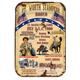 Ft Worth Old West Rodeo Poster sizes up to 24 x 36 prints Cowboys &Tin Signs - 8 x 12 Inches