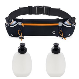 Running Belt Waist Bag,Kiwinvou Waist Bag with Hidden Water Bottle Holder for Outdoor Activities,Gym,Walking,Running, Hiking, Cycling,Unisex (Orange)