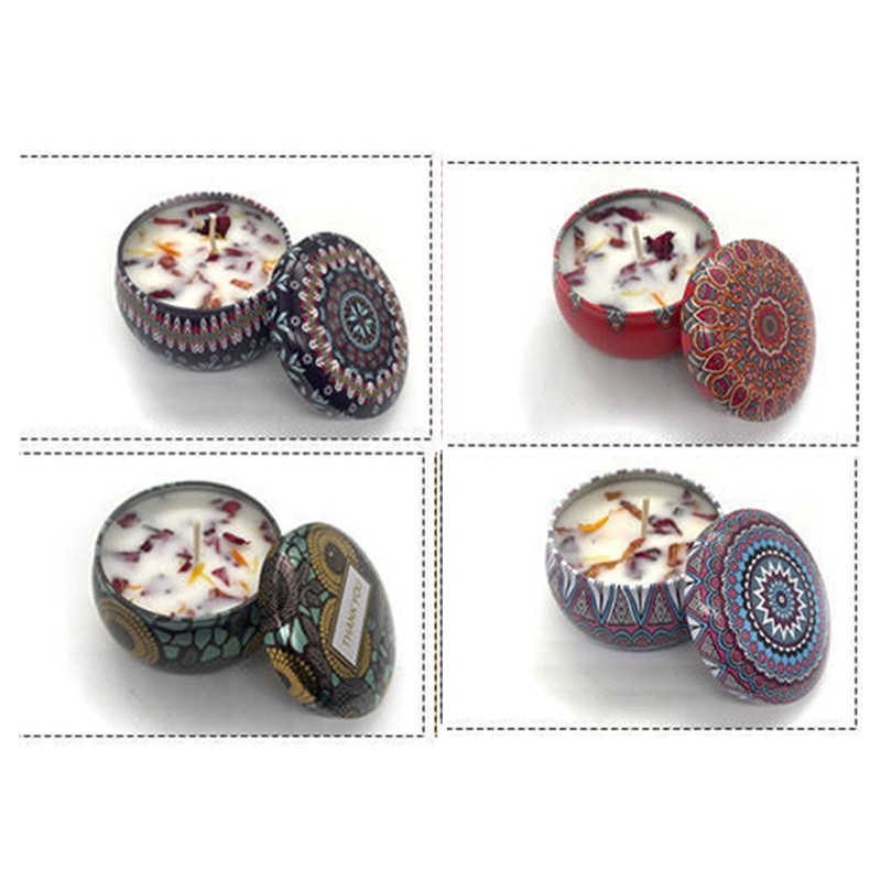 Scented Candles Set with Rose Lavender Lemon Cocoa Scents Portable