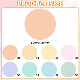 gisgfim 24PCS Dry Erase Dots 12 Inch Whiteboard Marker Wall Decor Removeable Circle Sticker Spots Writing Spots Set for Classroom Table Teachers Students School Supplies (Candy)