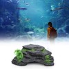 Qcwwy Floating Island Reptile Shelter Aquarium Hideout Pier Resin Cave