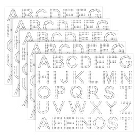 Pack of 170 Rhinestone Letters Numbers Stickers, 5 Sheets Silver Glitter Stickers, Stickers Glitter for DIY Crafts, Craft Cases, Laptops, Hats, Clothing Decor