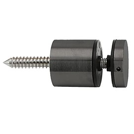 Stainless Steel 316 Grade 1-1/2″ OD Heavy Duty Staircase Glass Railing Round Standoff Base and Cap for Wood Wall Matt Black Finish 1 Pcs (SO-025RD-WO-B Leg Blot)