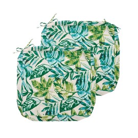 FUNHOME Waterproof Outdoor Cushion Covers 20 x 18 x 4 inch,Set of 2,Replacement Cushion Covers for Garden Patio Furniture Couch Chair Fade-Resistant Slipcover Only,No Insert(Palm Leaf)