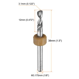 QUARKZMAN 20 Stück Micro-PCB-Bohrer 3,1 mm / 0,122" Wolframstahlkarbid Twist Mini-Bohrwerkzeug mit 1/8" Schaft für Leiterplatte CNC-Gravur
