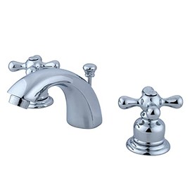 Kingston Brass KB941AX Victorian Mini Widespread Lavatory Faucet with Metal Cross Handle, Polished Chrome,4-Inch Adjustable Center