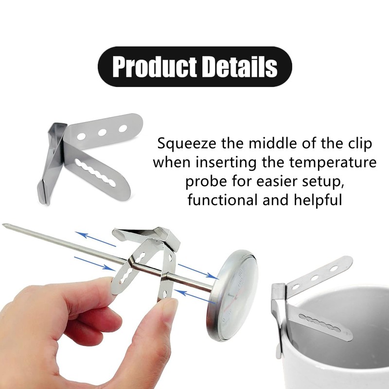 DKJEkdje 6 Pcs Thermometer Probe Holder Clip Professional Pot Clip
