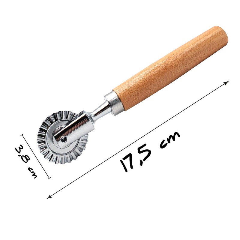 Tortelli Cappelletti Stainless Steel Cutter with Non-Slip Wooden Handle Multifunctional
