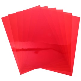 6 Pack Colored Lighting Gel Filter, Red Transparent Overlays Film Correction Light Gel Filter, Plastic Sheets for Photograph, Flash Light, Reading, 8.5 x 11 Inch