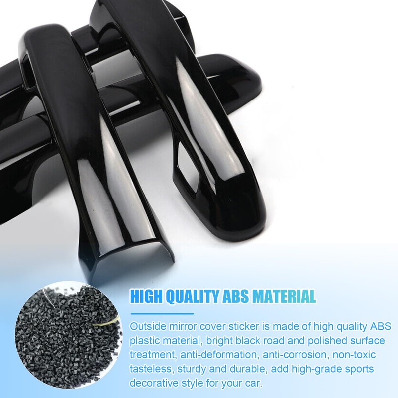 sportuli Black Vehicle Side View Mirror Covers Caps + Door