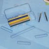 Double Layered Pencil Box Hard Plastic Crayon Pencil Case Storage