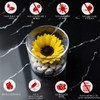 Premium-rose.com Round Box with Stabilized Sunflower and Carrara Marble Unique