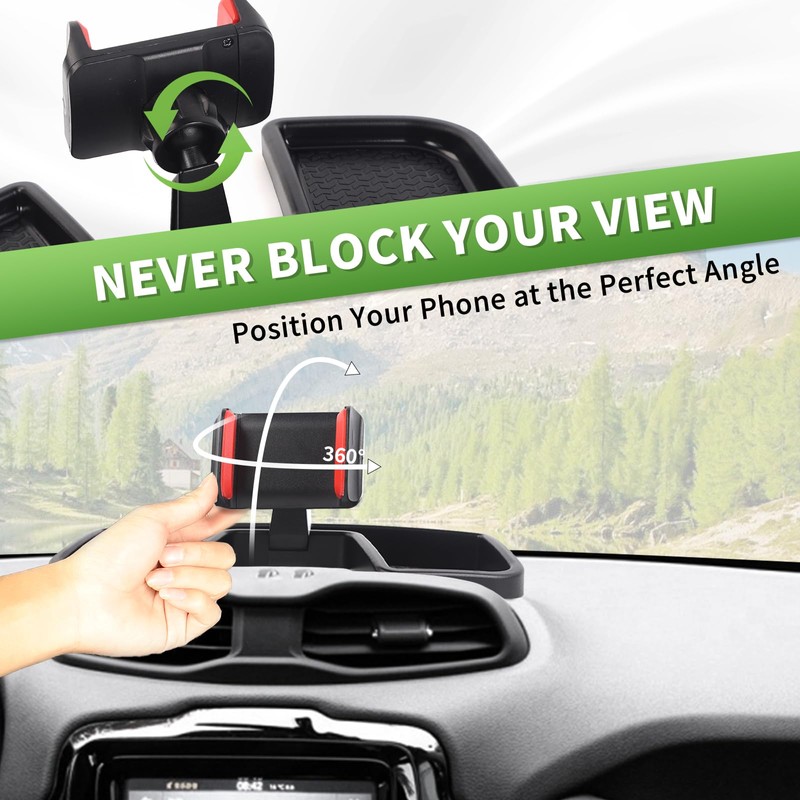 SQQP Multi-Mount Dash Phone Holder with Metal Rod Fit for