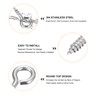 uxcell 100Pcs Eye Screws, 304 Stainless Steel 8x4mm Small Self