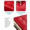 AmasSmile Red Storage Ottoman Folding Foot Rest Stool with Side