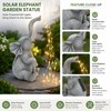 Solar Elephant Garden Statue with LED String Lights – Resin