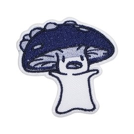 PITAI - Parches para planchar con hongos y parches incrustados para planchar o coser en la ropa, decorativos, emblema de apliques de reparación de jeans (azul marino)