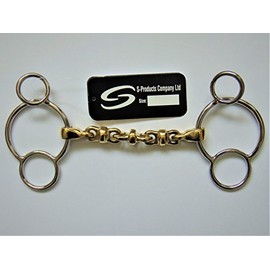 S-Products WATERFORD UNIVERSAL BIT GERMAN SILVER MOUTHPIECE 3 RING 2 GAG JUMPING HORSE SHOW (6.0")
