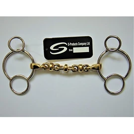 S-Products WATERFORD UNIVERSAL BIT GERMAN SILVER MOUTHPIECE 3 RING 2 GAG JUMPING HORSE SHOW (6.0")